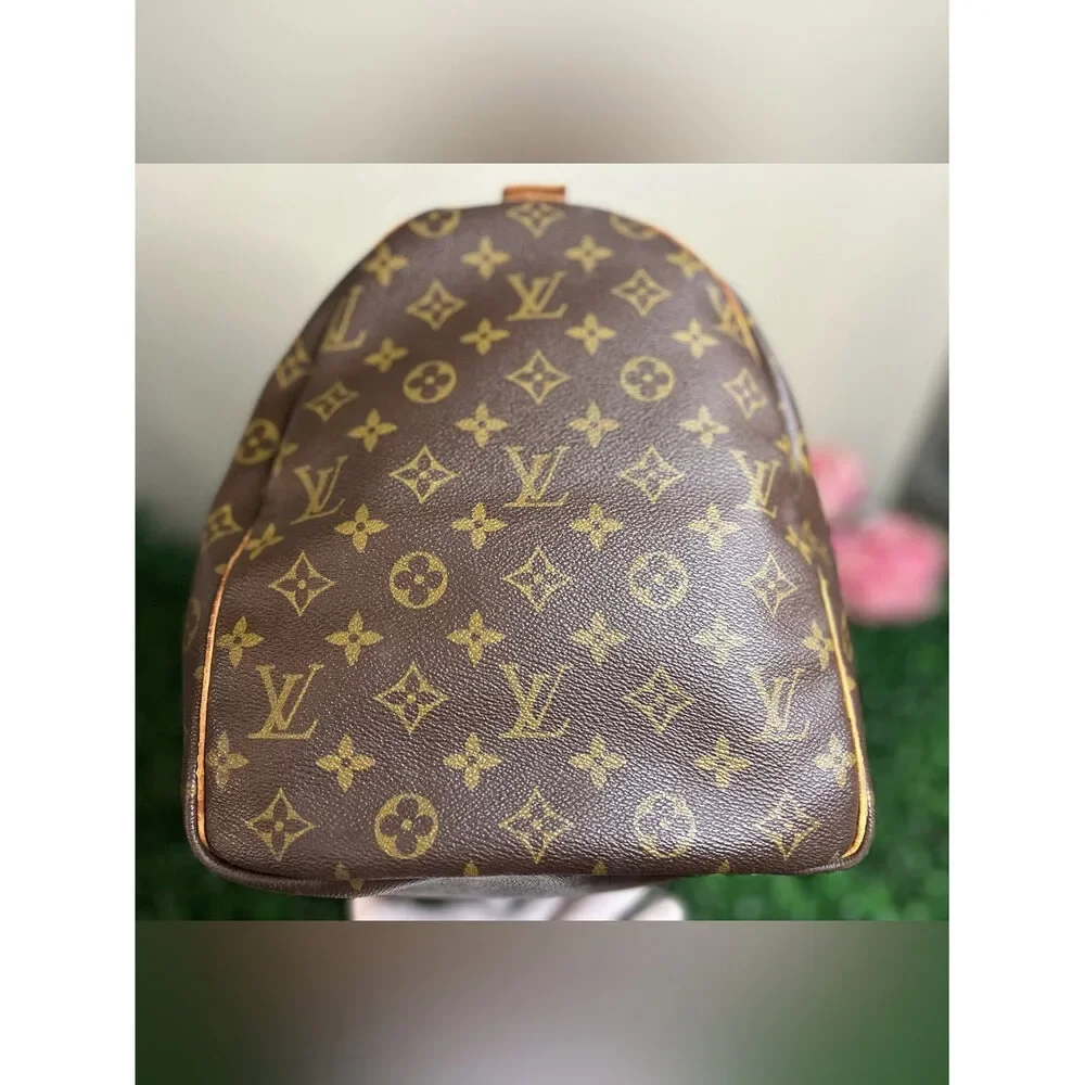 Louis Vuitton Keepall 50 Monogram Travel Bag w/ Luggage Tag, Handle Band & Strap